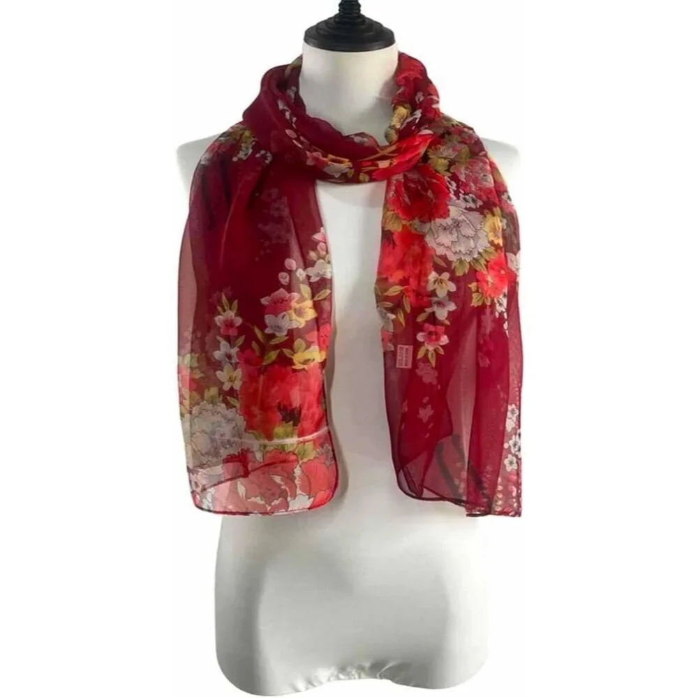 Women's Ao4 Lightweight Floral Print Scarves, Shawl Wraps & Fashion